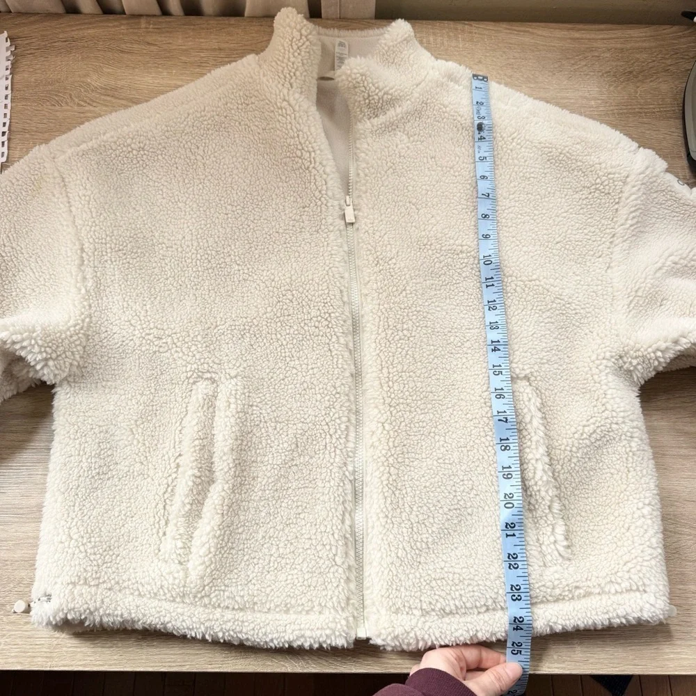 Alo Flurry Mock-Neck Fleece Zip-Up Jacket Cream Small